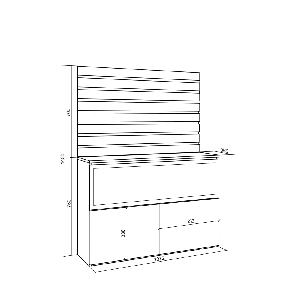 Buffet COZY installé sur un mur étroit