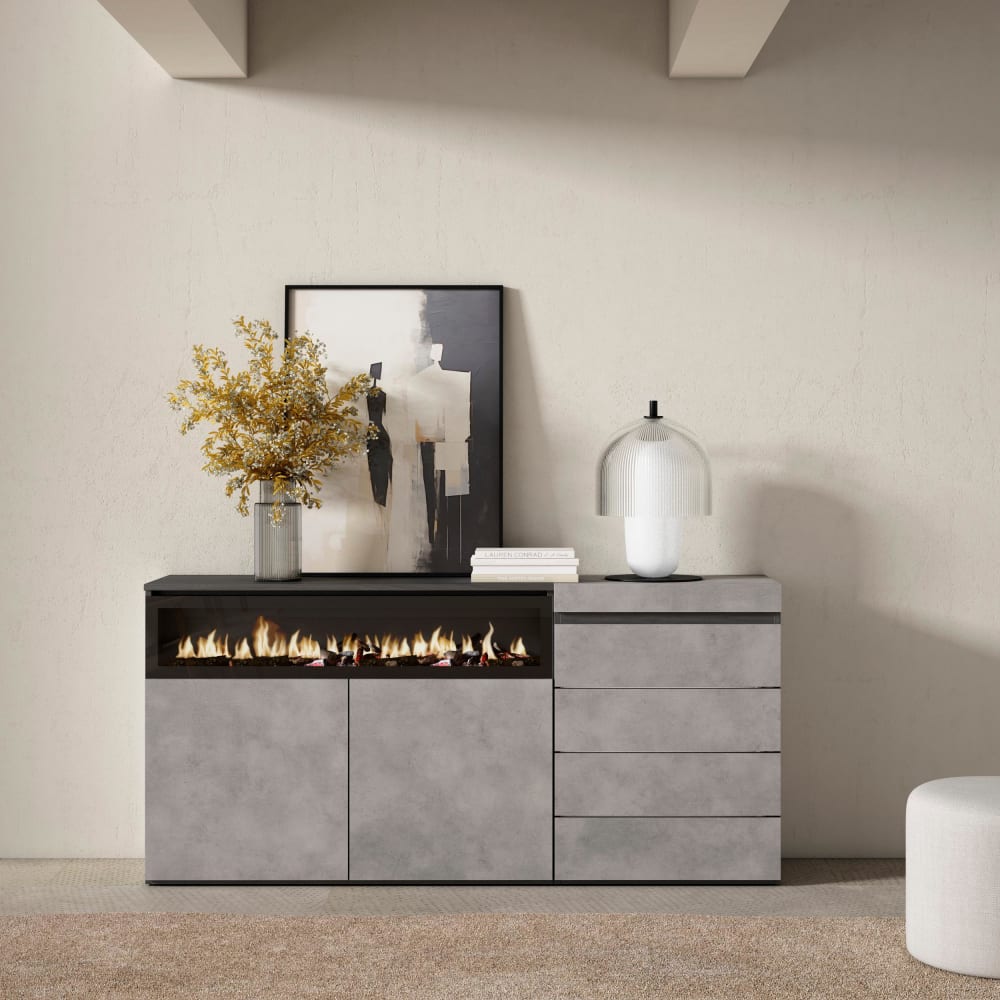 Détail de la commode à tiroirs du buffet COZY
