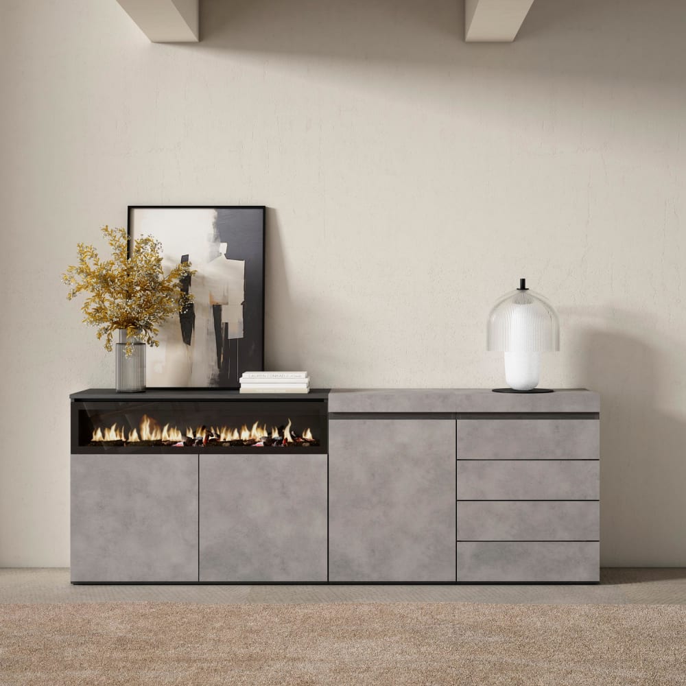 Détail des quatre tiroirs du buffet COZY