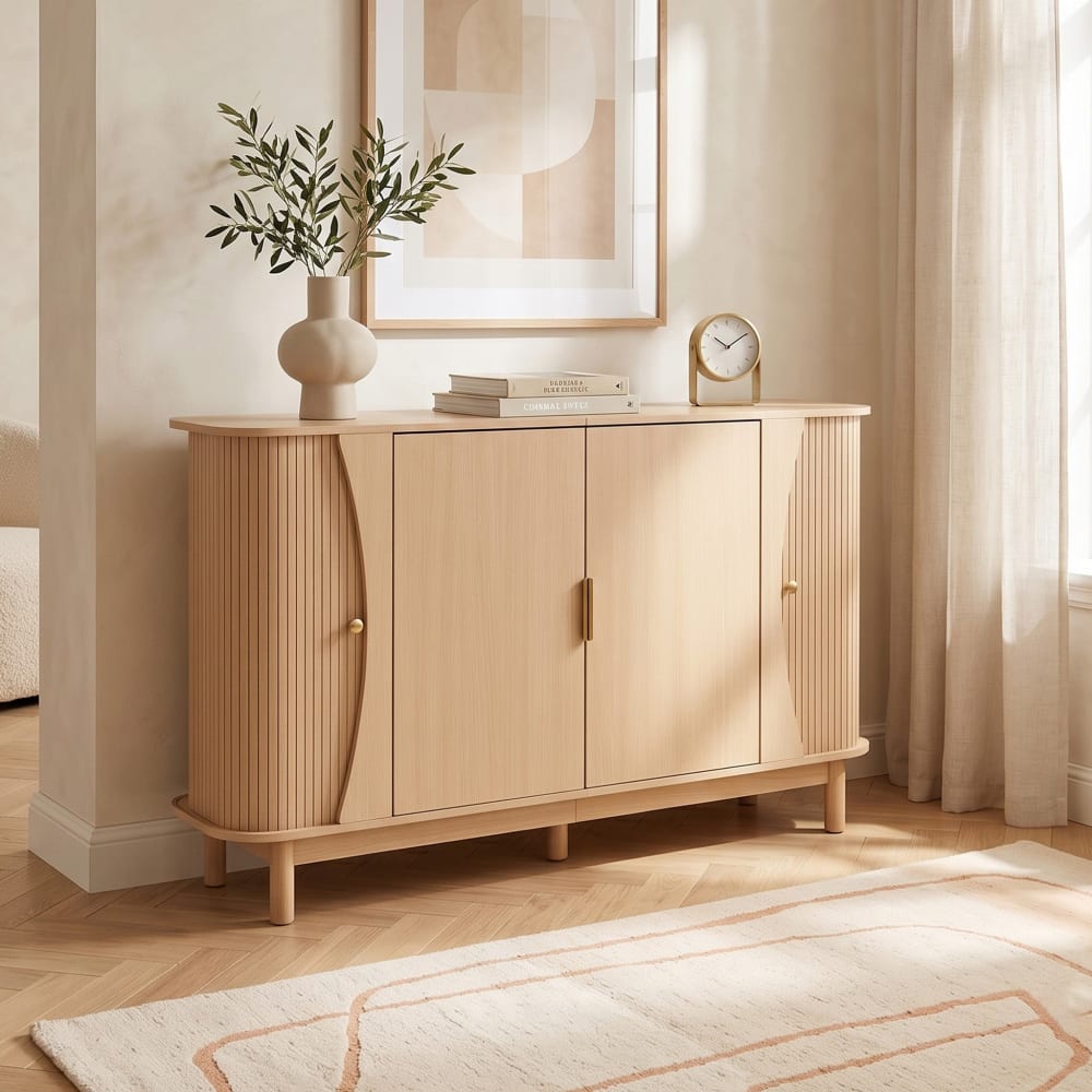 Buffet URBAN MEUBLE portes coulissantes ouvertes