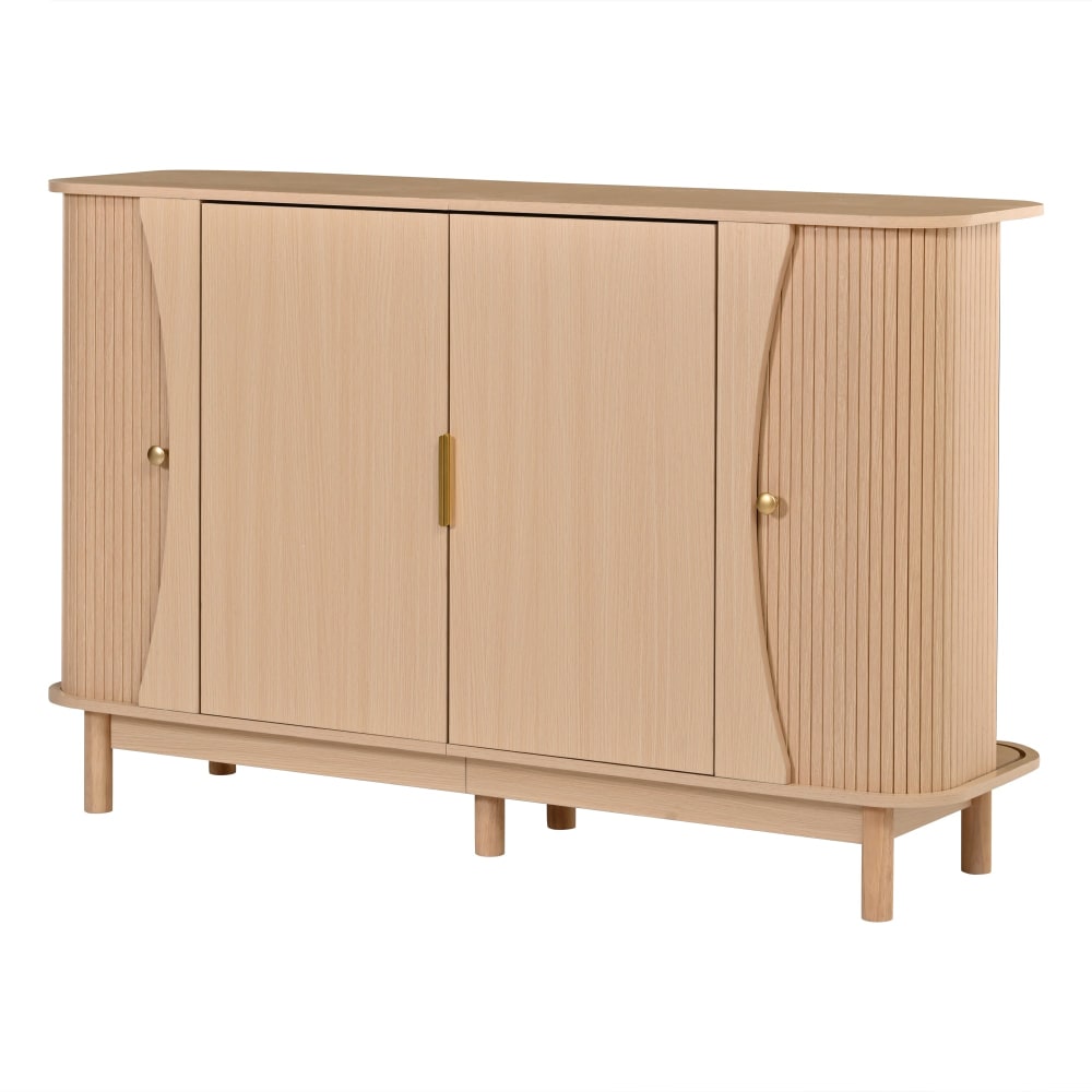 Buffet enfilade URBAN MEUBLE 140 cm effet bois clair à portes lamellées