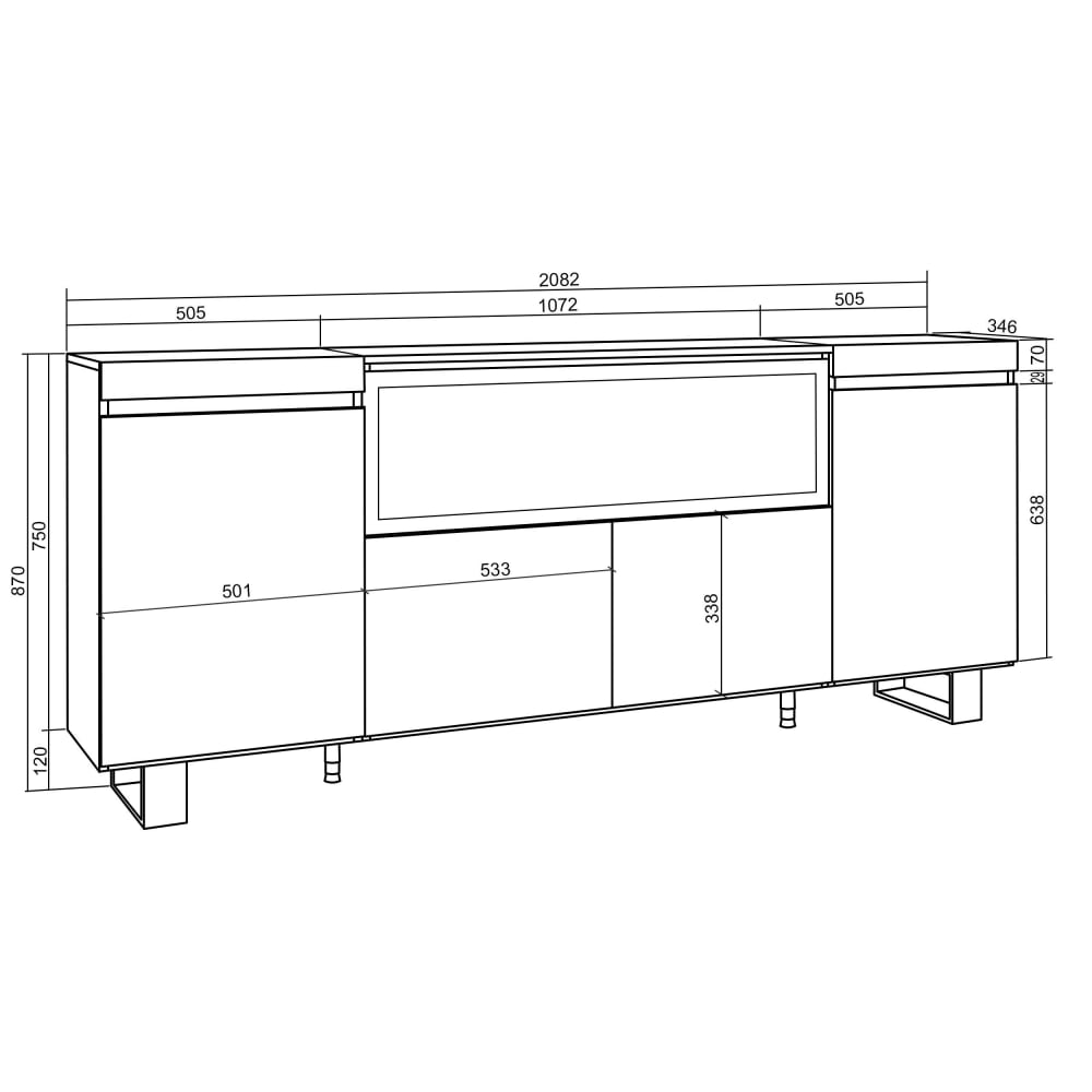 Buffet COZY installé dans un grand séjour