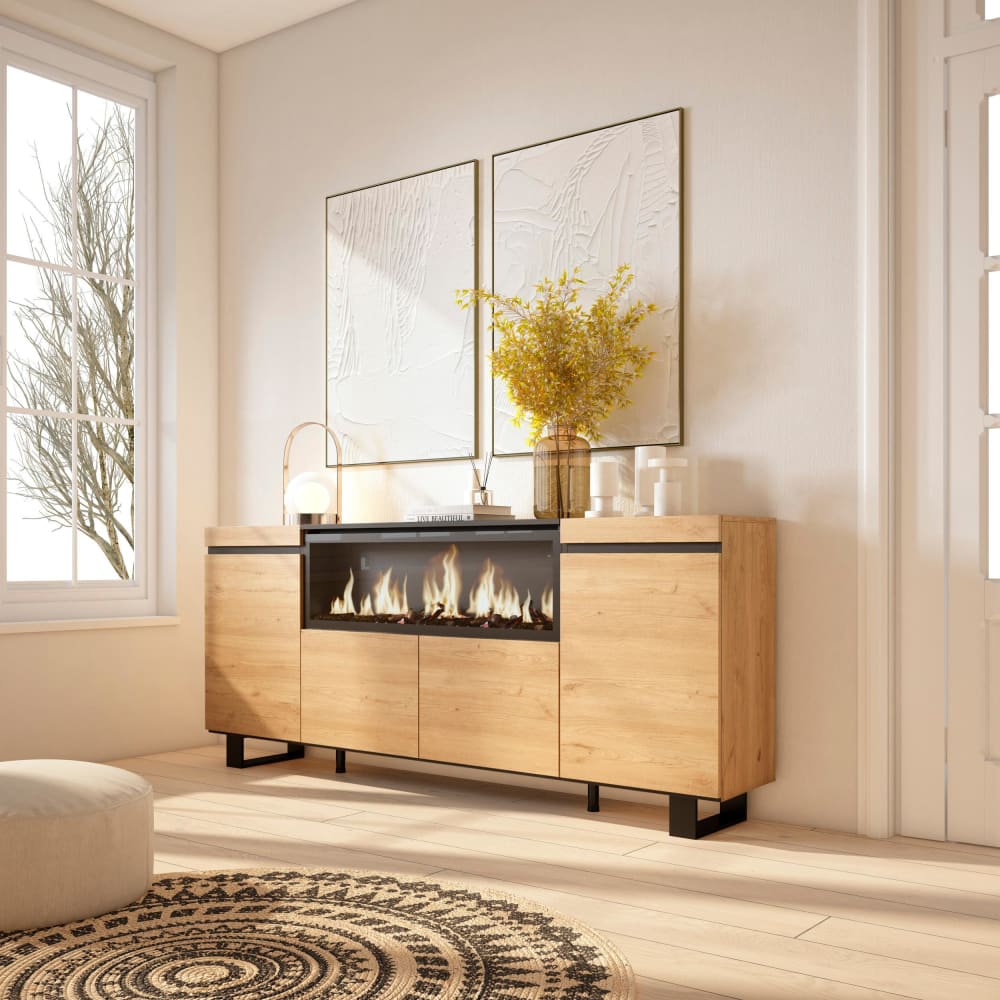 Détail du veinage du buffet COZY