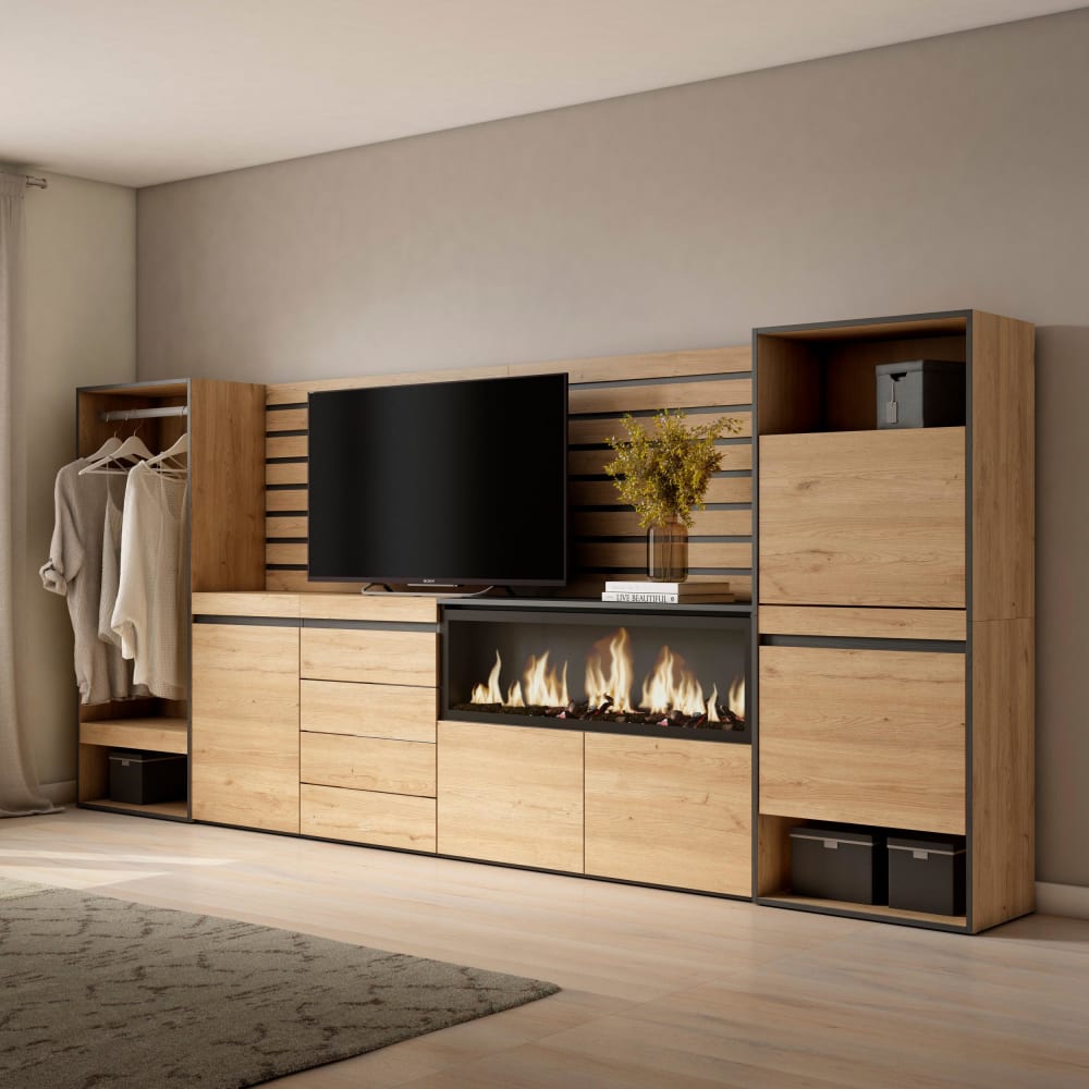 Détail de l'armoire ouverte du buffet COZY