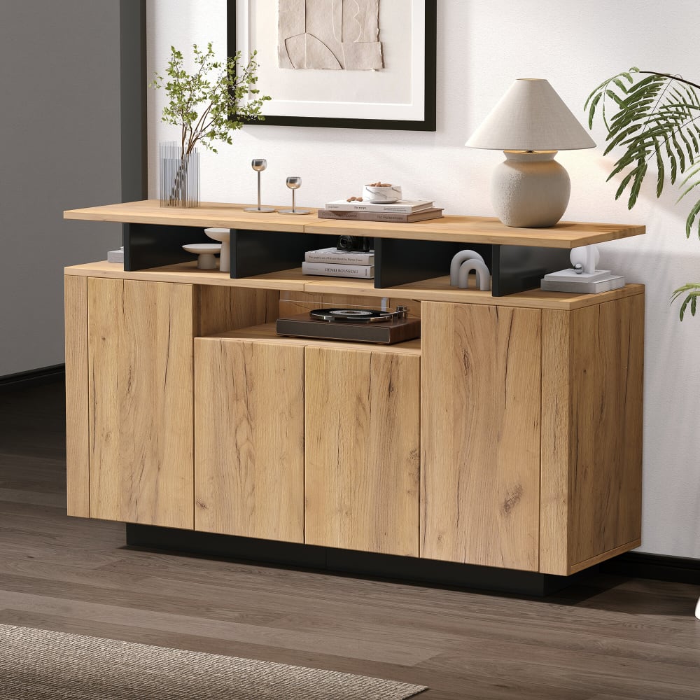 Détail des niches ouvertes du buffet URBAN MEUBLE