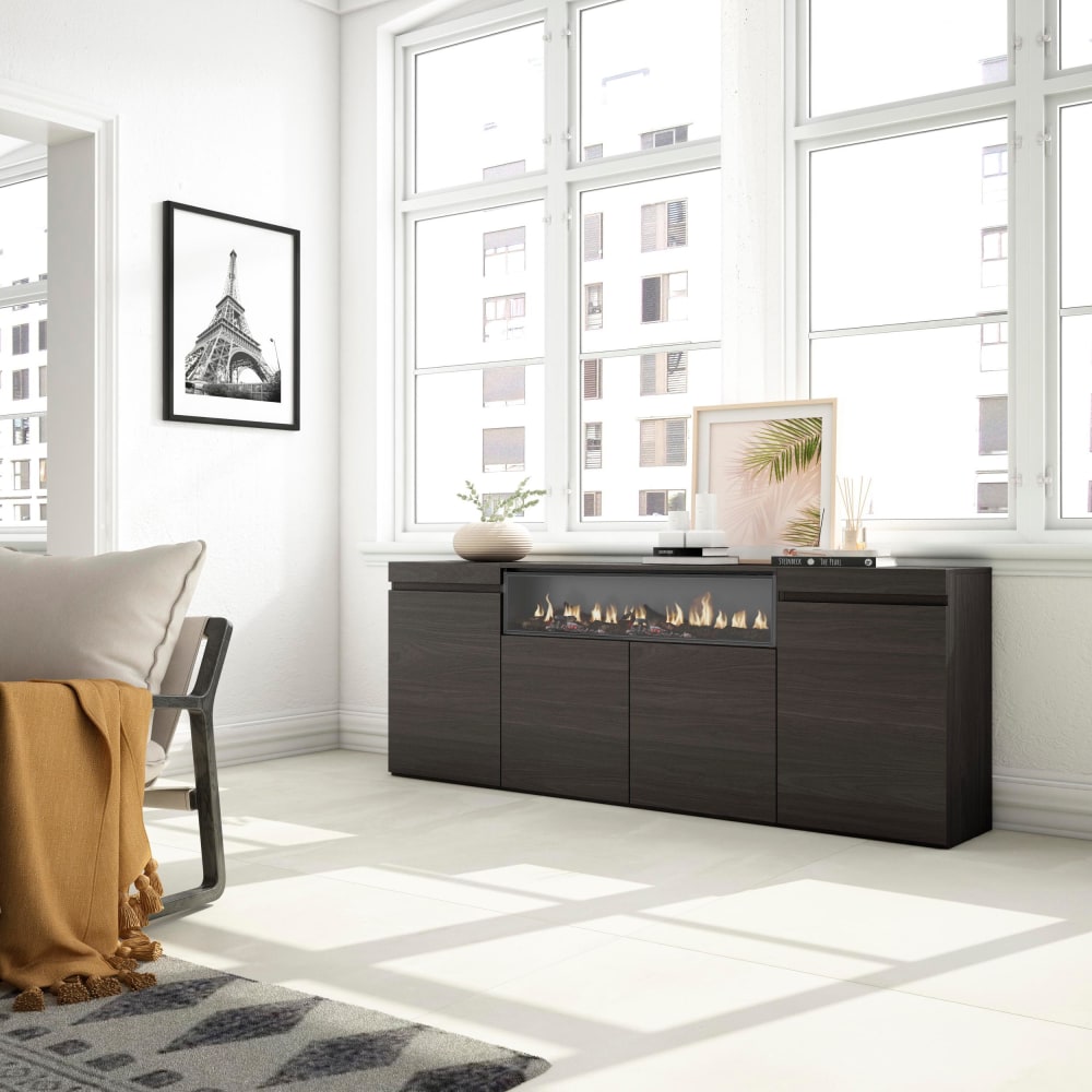 Détail de la façade noire mate du buffet COZY