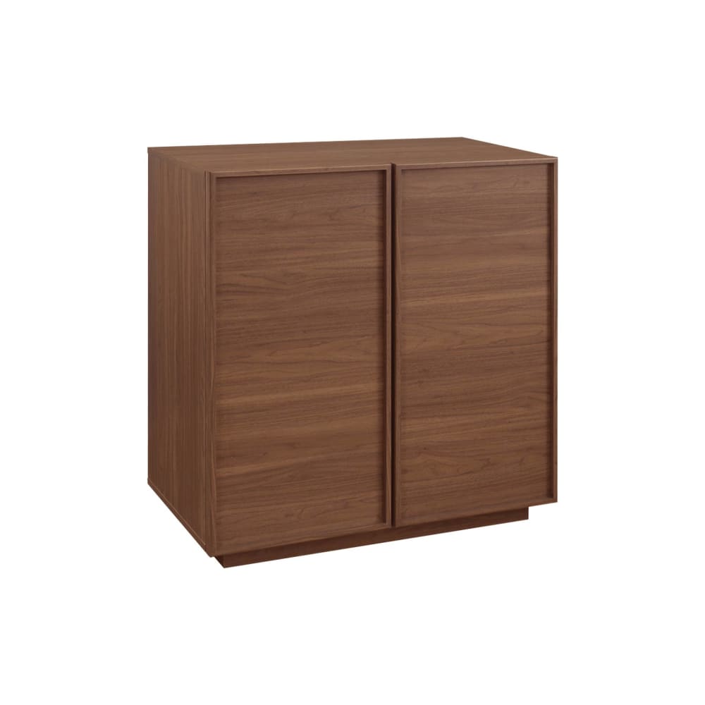 Petit buffet KUBA effet noyer 80 cm avec 2 portes et 4 compartiments