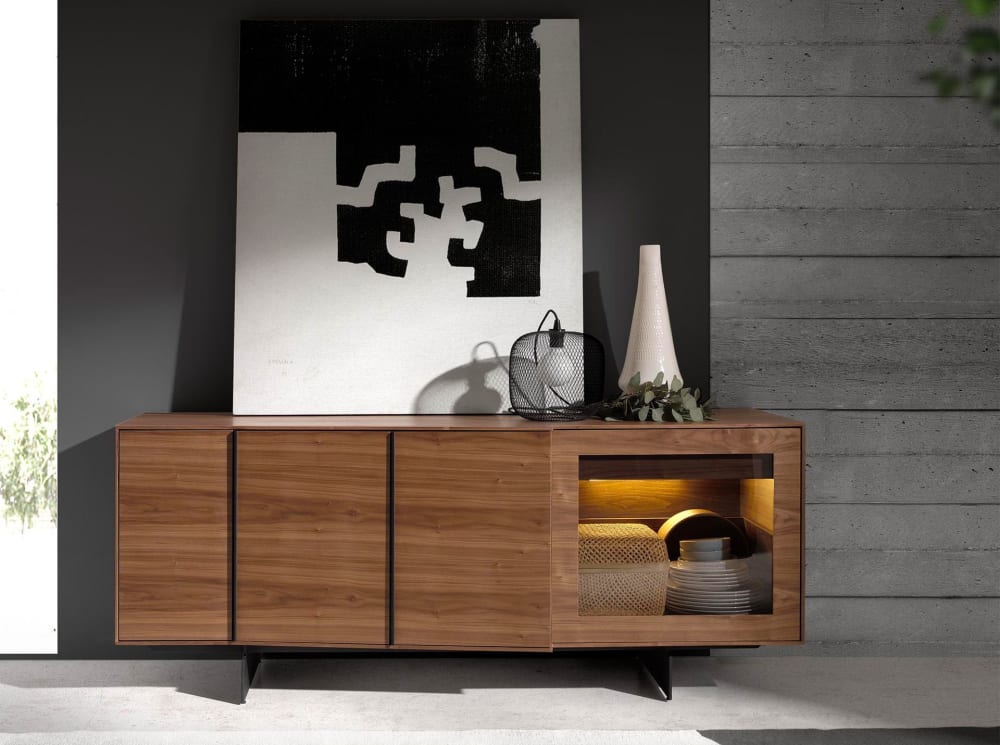 Buffet ANGEL CERDA portes ouvertes avec éclairage LED allumé