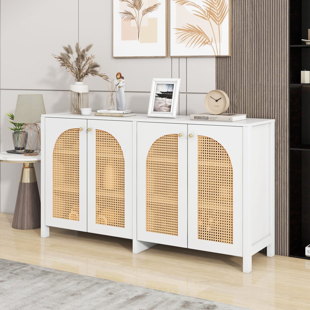 Détail du tressage effet rotin du buffet URBAN MEUBLE