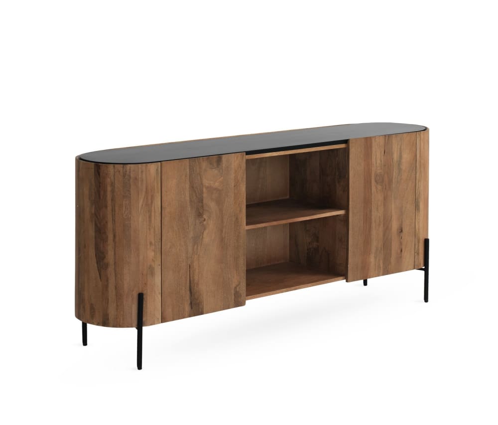 Détail de la courbe elliptique du buffet GEESE HOME
