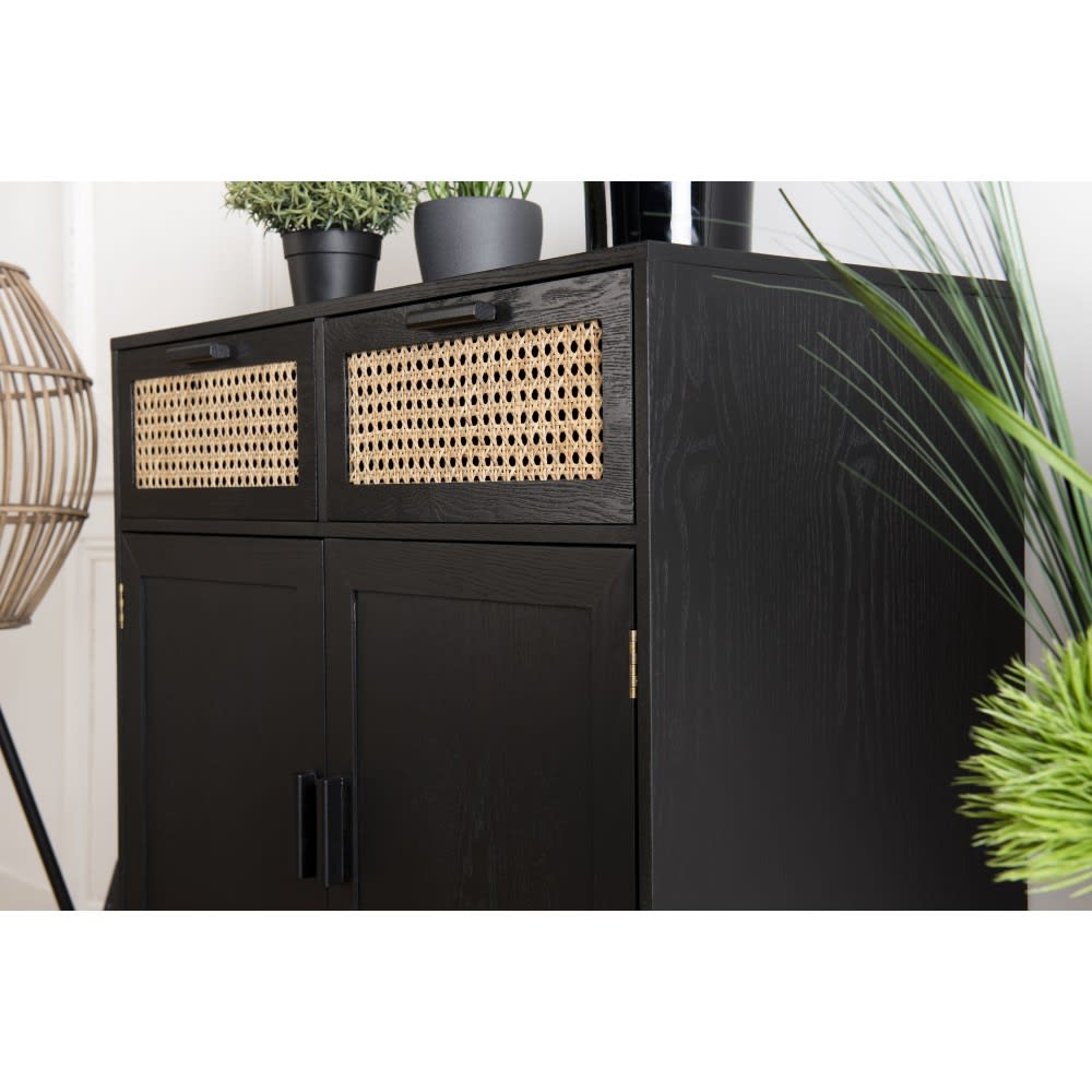 Buffet EMILIO portes ouvertes sur les rangements