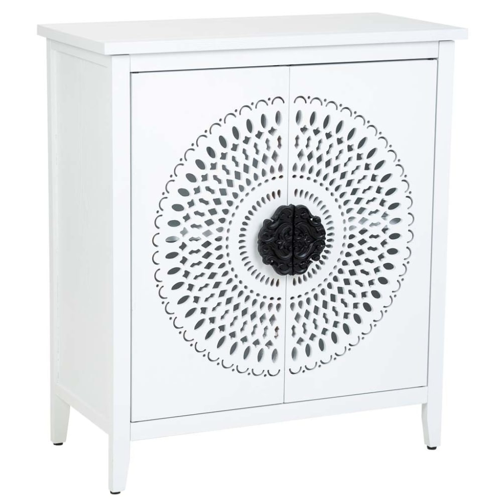 Petit buffet WANDERLUST DECO en bois clair 78 cm avec 2 portes