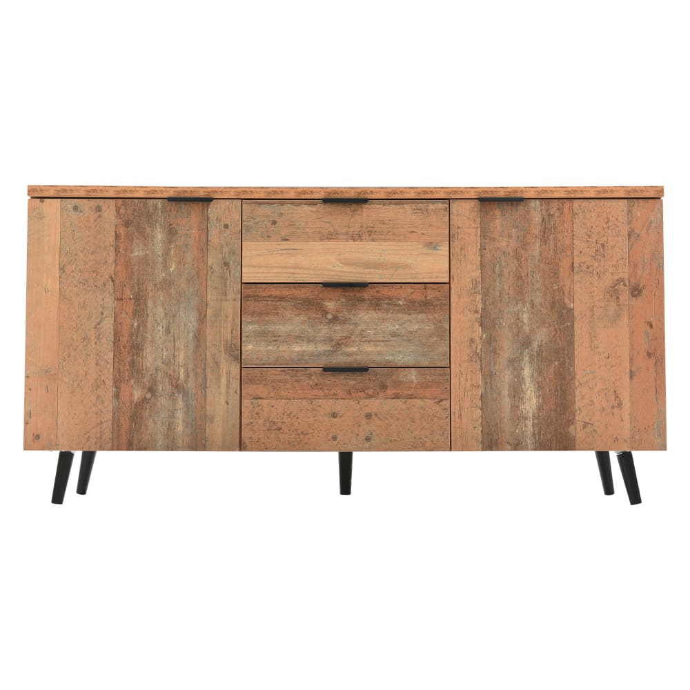 Buffet bahut URBAN MEUBLE en bois massif recyclé 140 cm 2 portes 3 tiroirs