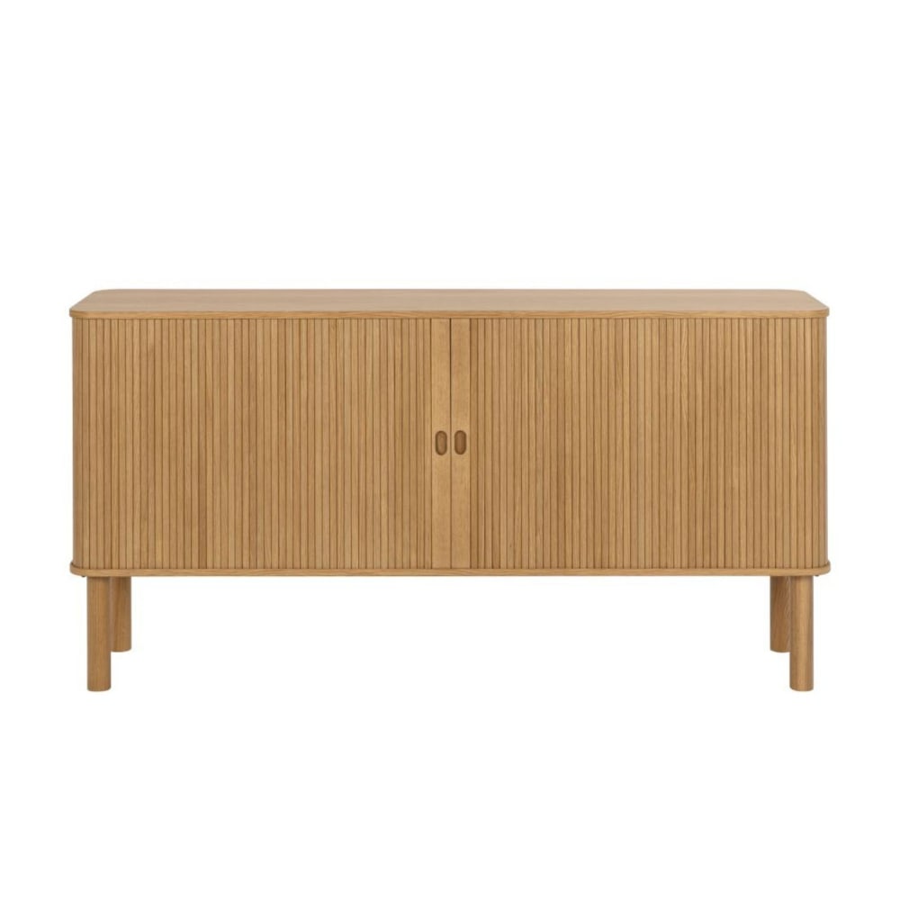 Buffet bas scandinave GAYNEL en chêne 2 portes coulissantes 160 cm