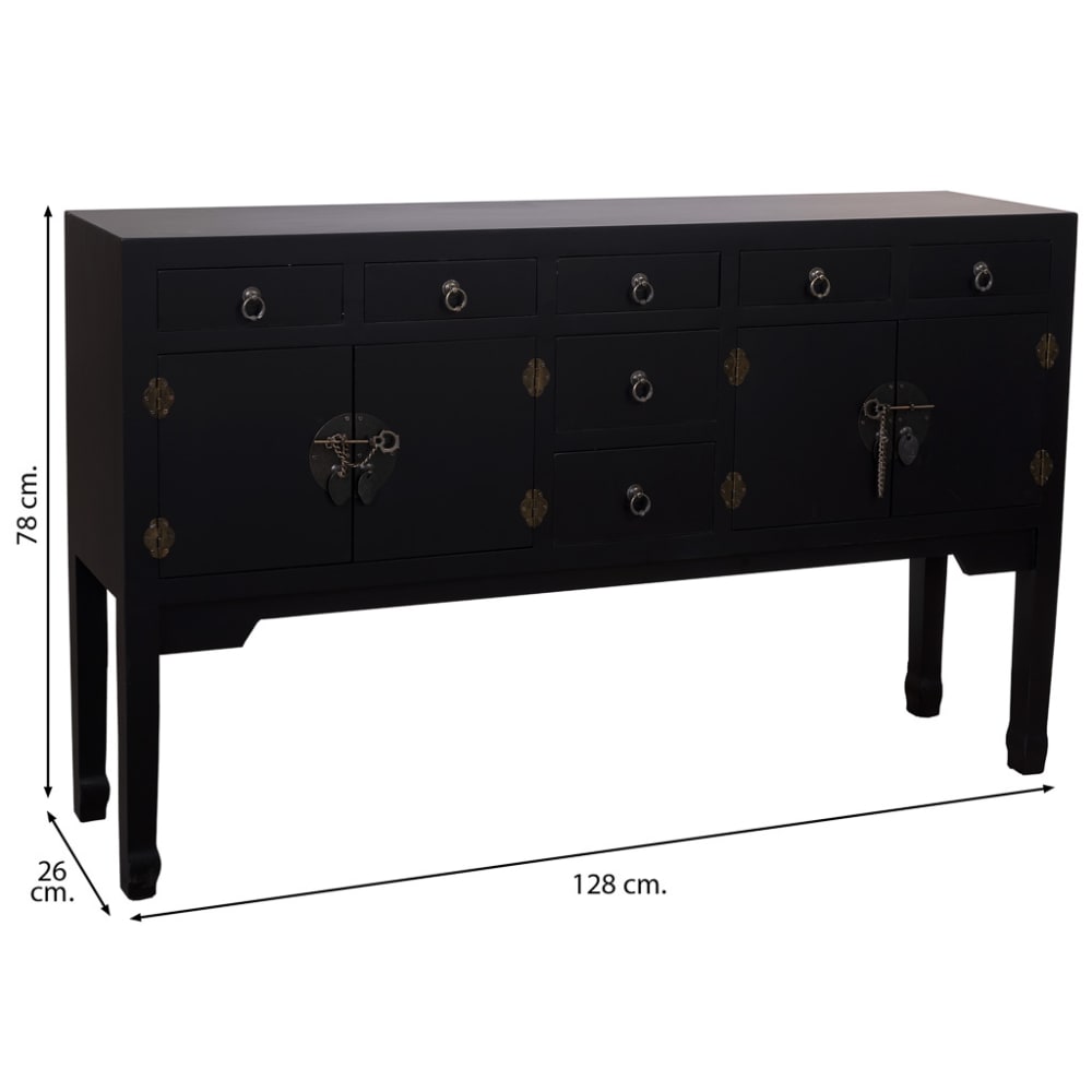 Buffet WANDERLUST DECO tiroirs ouverts vu de face
