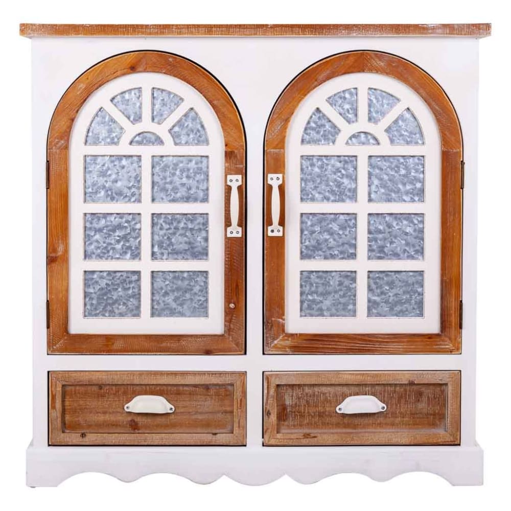 Détail des portes en arcs et du verre cathédrale du buffet WANDERLUST DECO