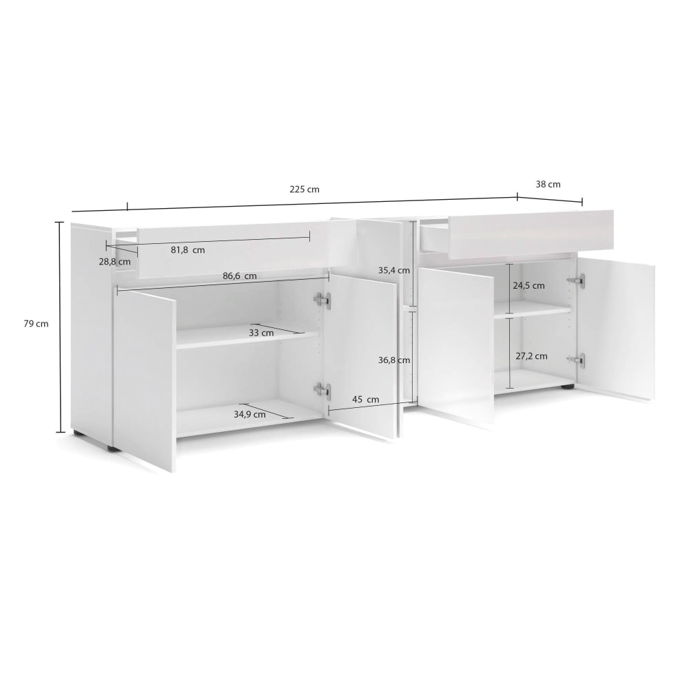 Buffet ELENIA ouvert sur ses six niches