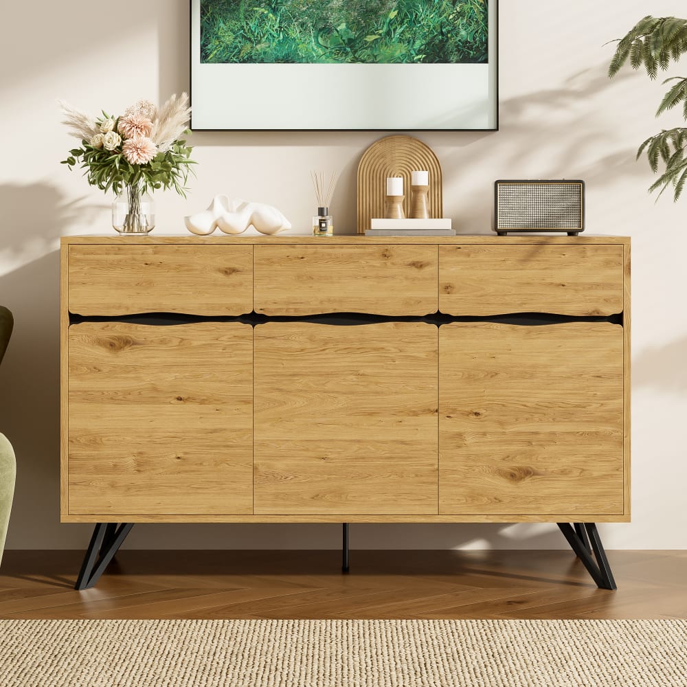 Détail des poignées encastrées du buffet URBAN MEUBLE