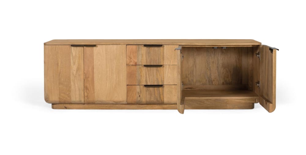 Détail des poignées métalliques du buffet GINER Y COLOMER