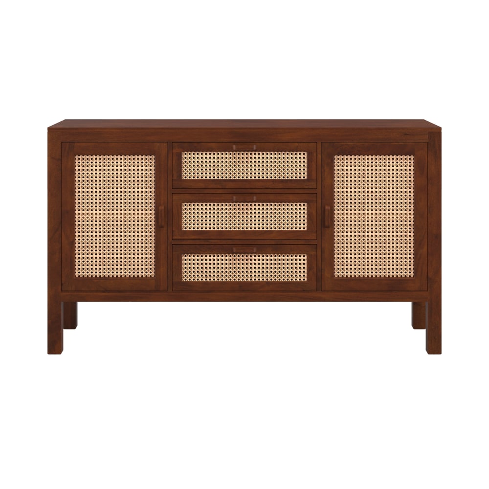 Buffet TIKI en manguier massif et cannage naturel 150 cm