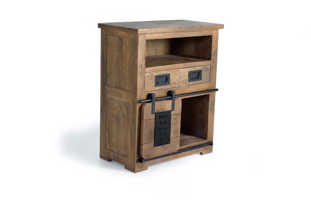 Buffet console JUPITER en bois de manguier et métal 75 cm