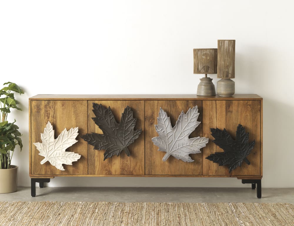 Détail des feuilles de résine du buffet GEESE HOME