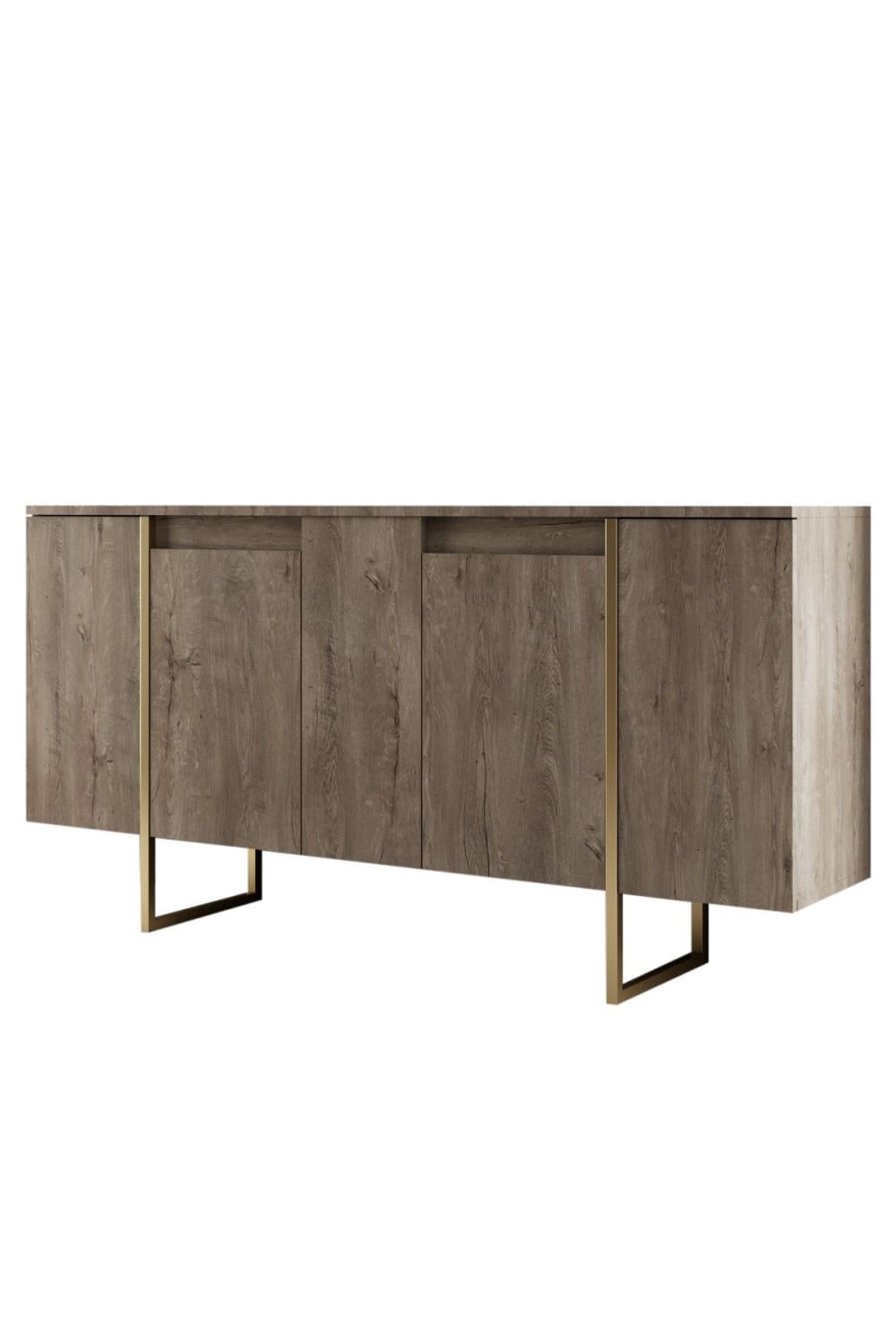 Grand buffet enfilade HABITAT & JARDIN en bois marron 160 cm à 4 portes