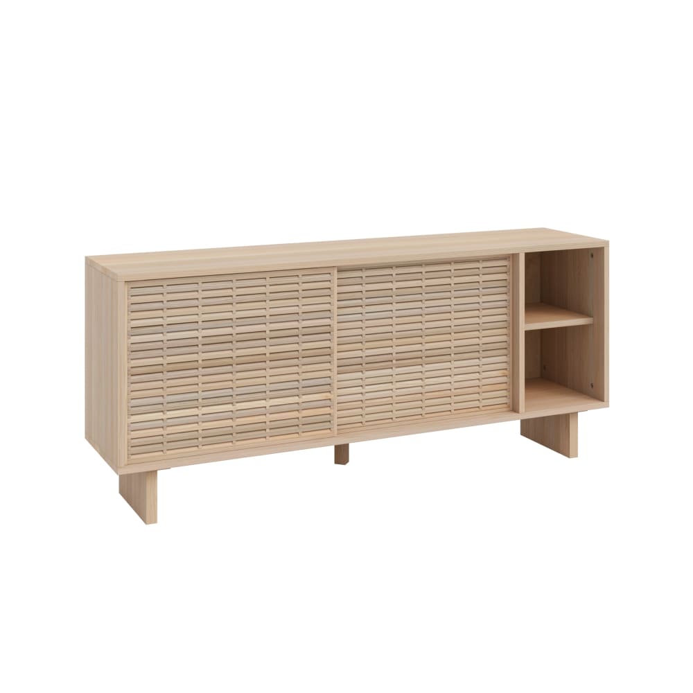 Buffet bas MAHON en pin massif naturel 150 cm à portes coulissantes
