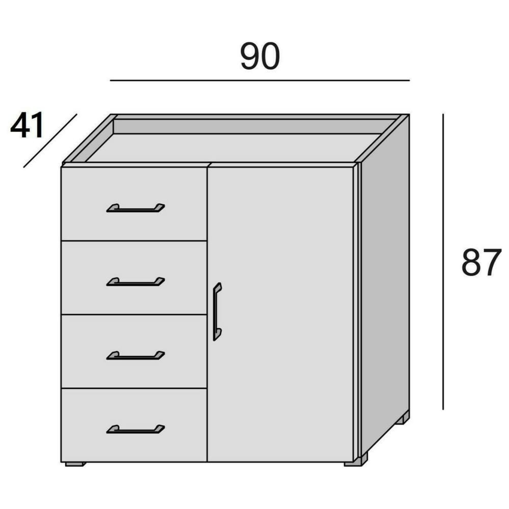 Buffet ARACNIDA porte ouverte sur son rayon intérieur