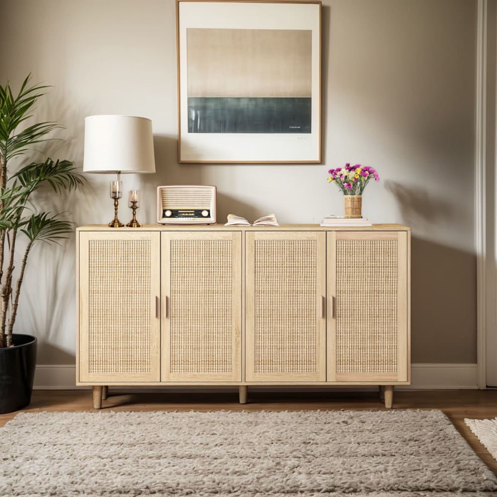 Buffet URBAN MEUBLE portes ouvertes sur ses étagères