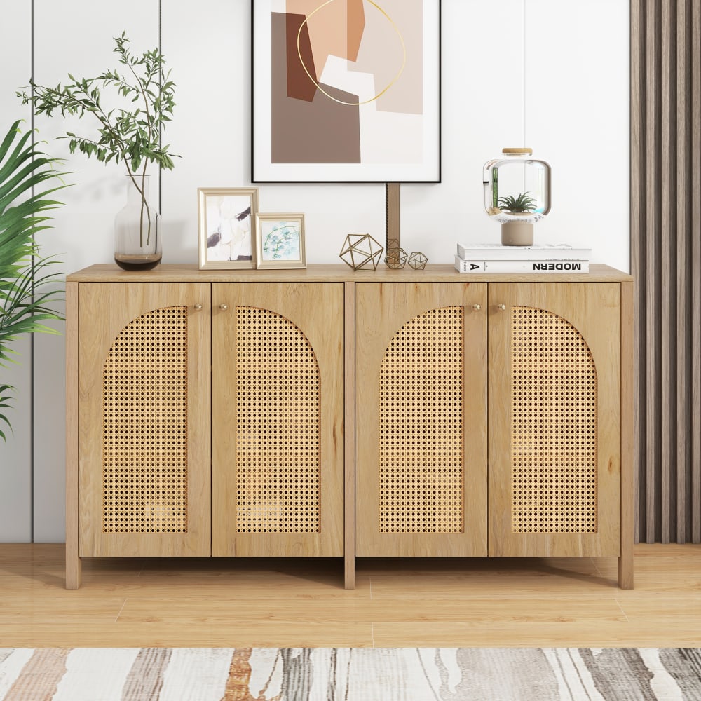 Détail du rotin tressé main du buffet URBAN MEUBLE