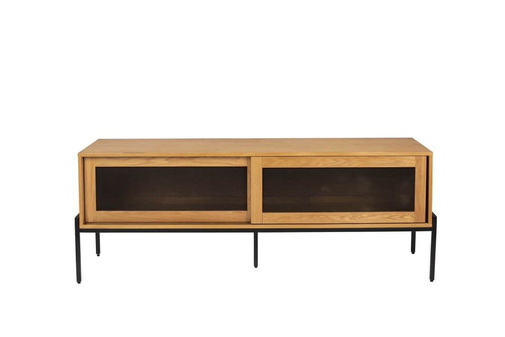 Buffet bahut HARDY en chêne naturel 160 cm à portes grillagées