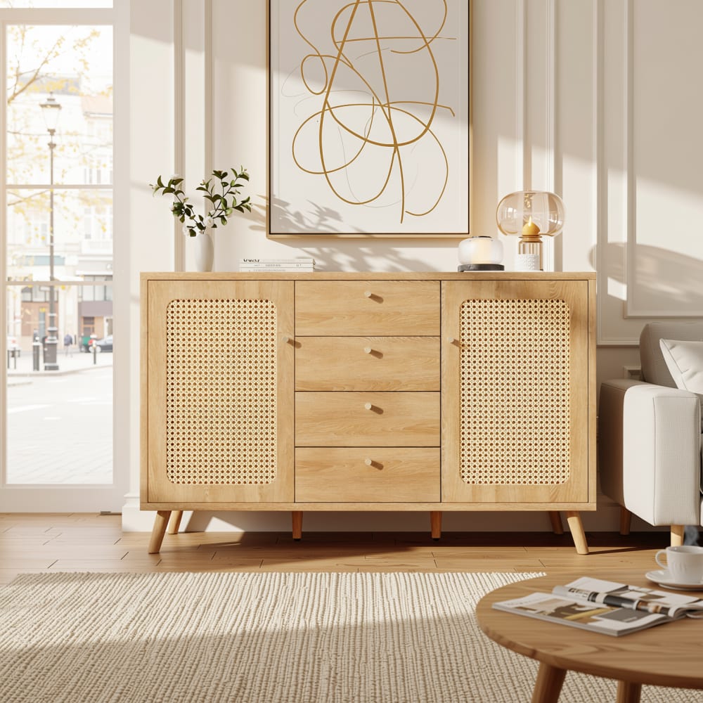 Buffet URBAN MEUBLE tiroirs et portes ouverts