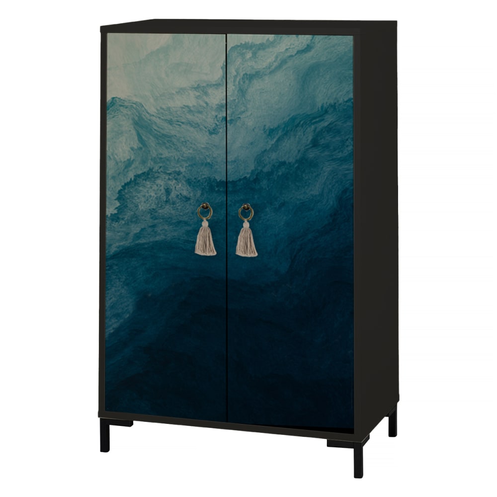Buffet WALTER portes ouvertes sur le rangement