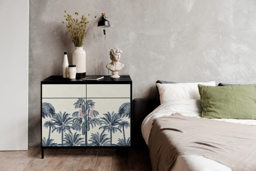 Détail des feuillages tropicaux du buffet ALISE