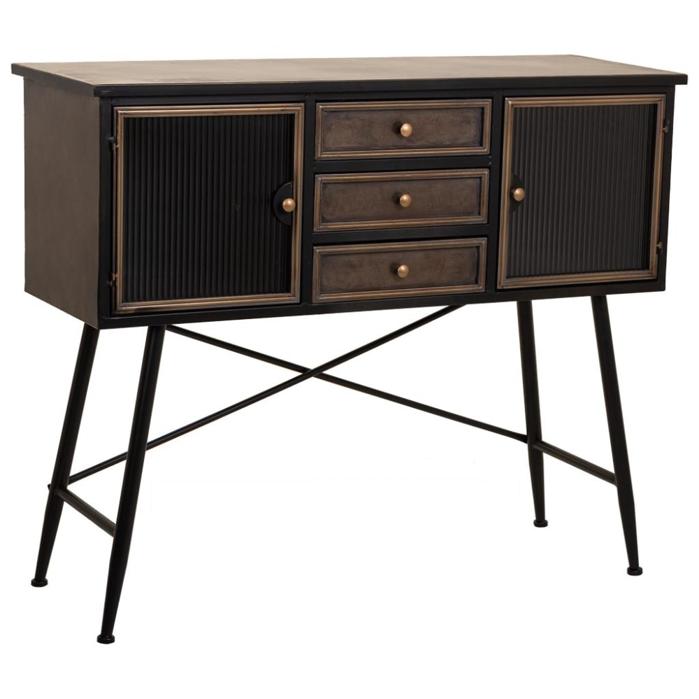 Buffet haut ALKA en métal marron 122 cm