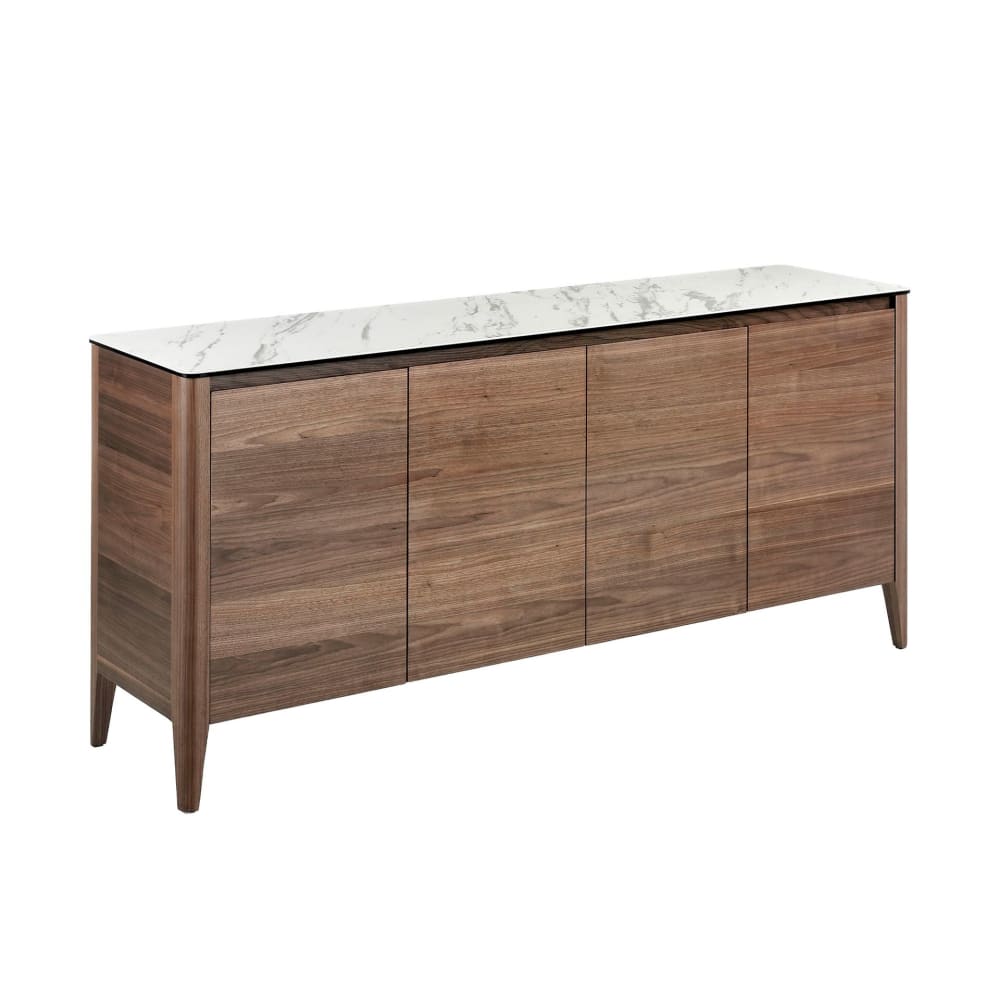 Buffet enfilade ANGEL CERDA plaqué noyer avec plateau céramique 179 cm