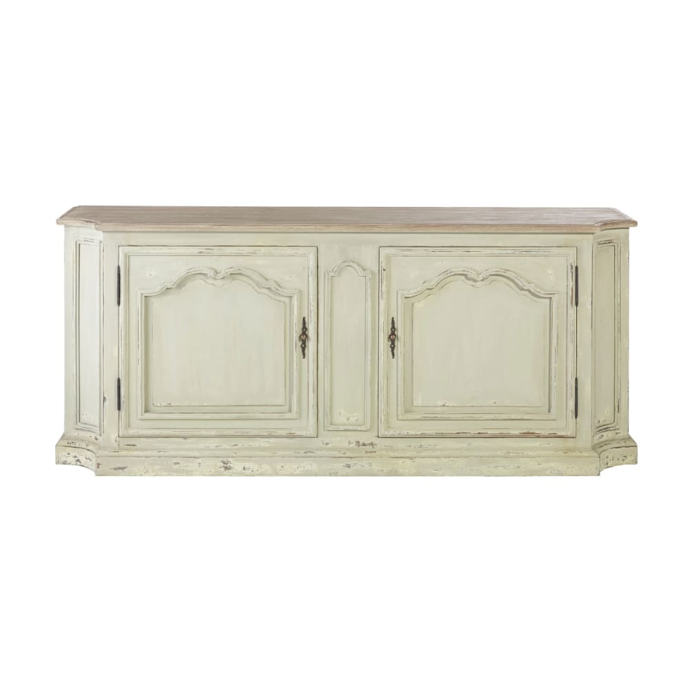 Détail de la patine gris vieilli du buffet JOSEPHINE