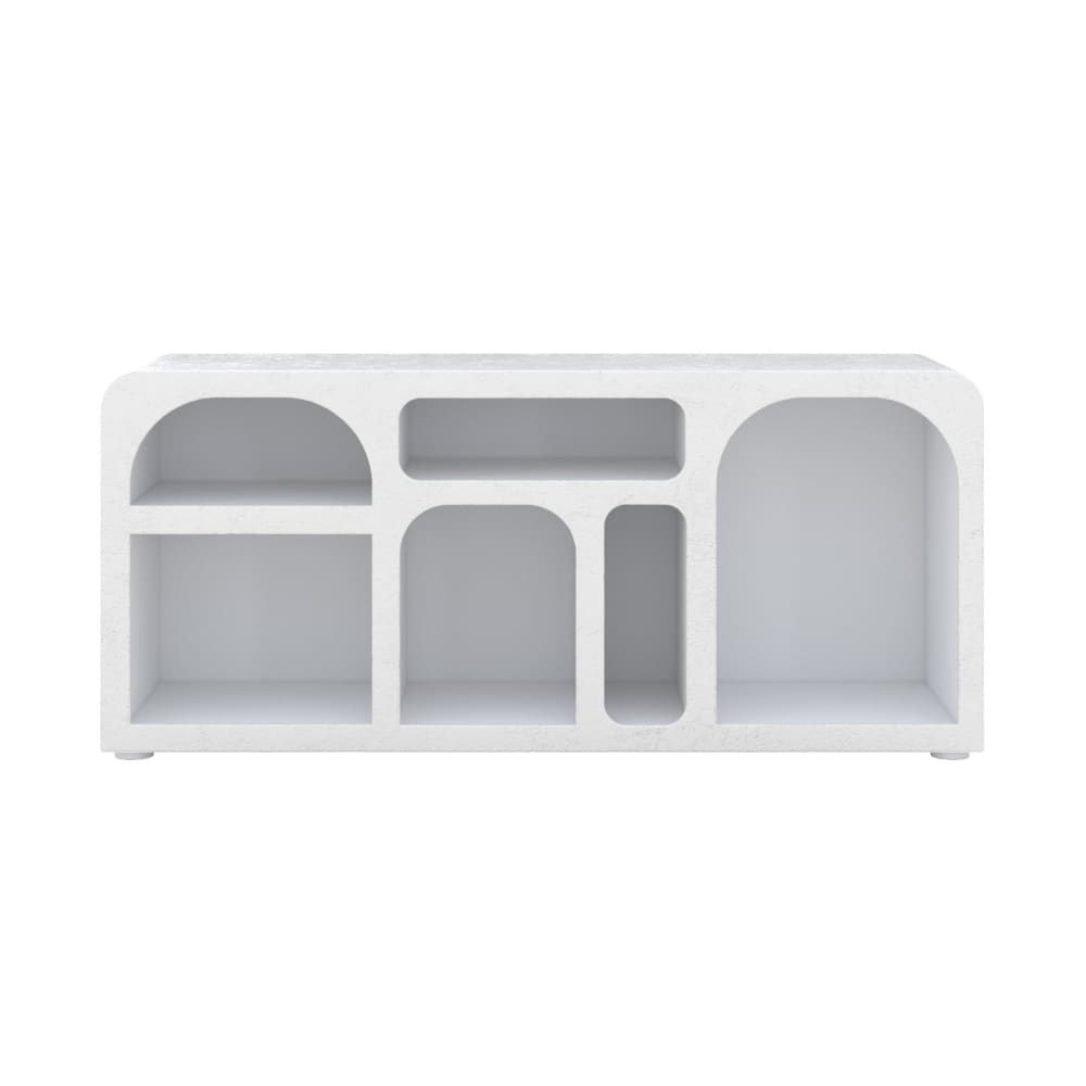 Buffet FIRA en plâtre blanc cassé 160 cm à six niches