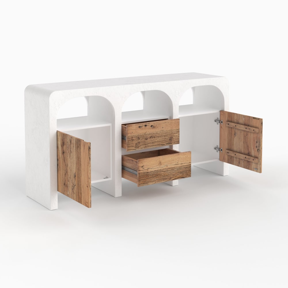 Portes en acacia massif du buffet FIRA