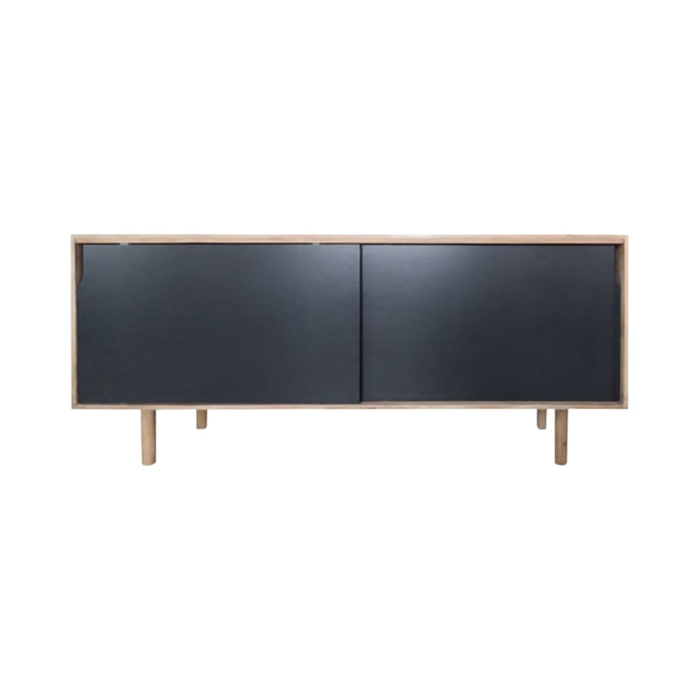 Buffet enfilade HANKO en manguier naturel et noir 160 cm