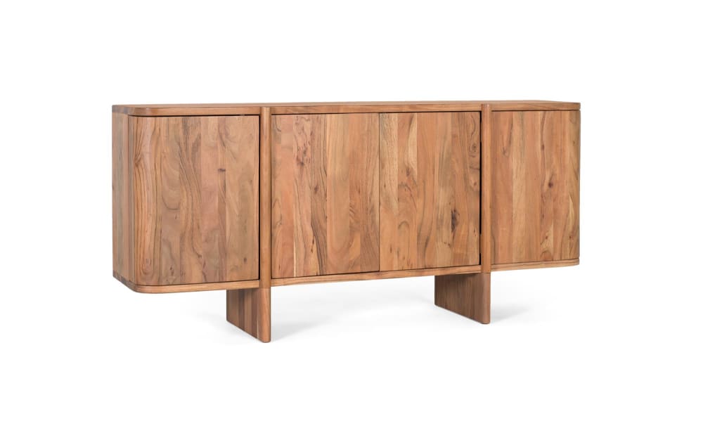 Détail du veinage de l'acacia du buffet GINER Y COLOMER