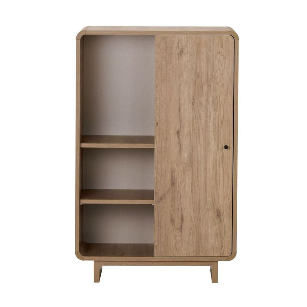 Buffet haut CELENA 70 cm effet chêne à 1 porte et 3 niches