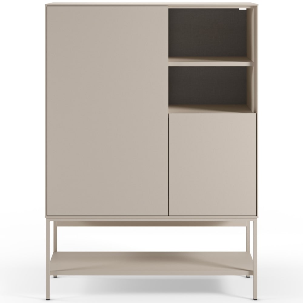 Buffet haut ZARA beige 2 portes et 2 niches 90 cm