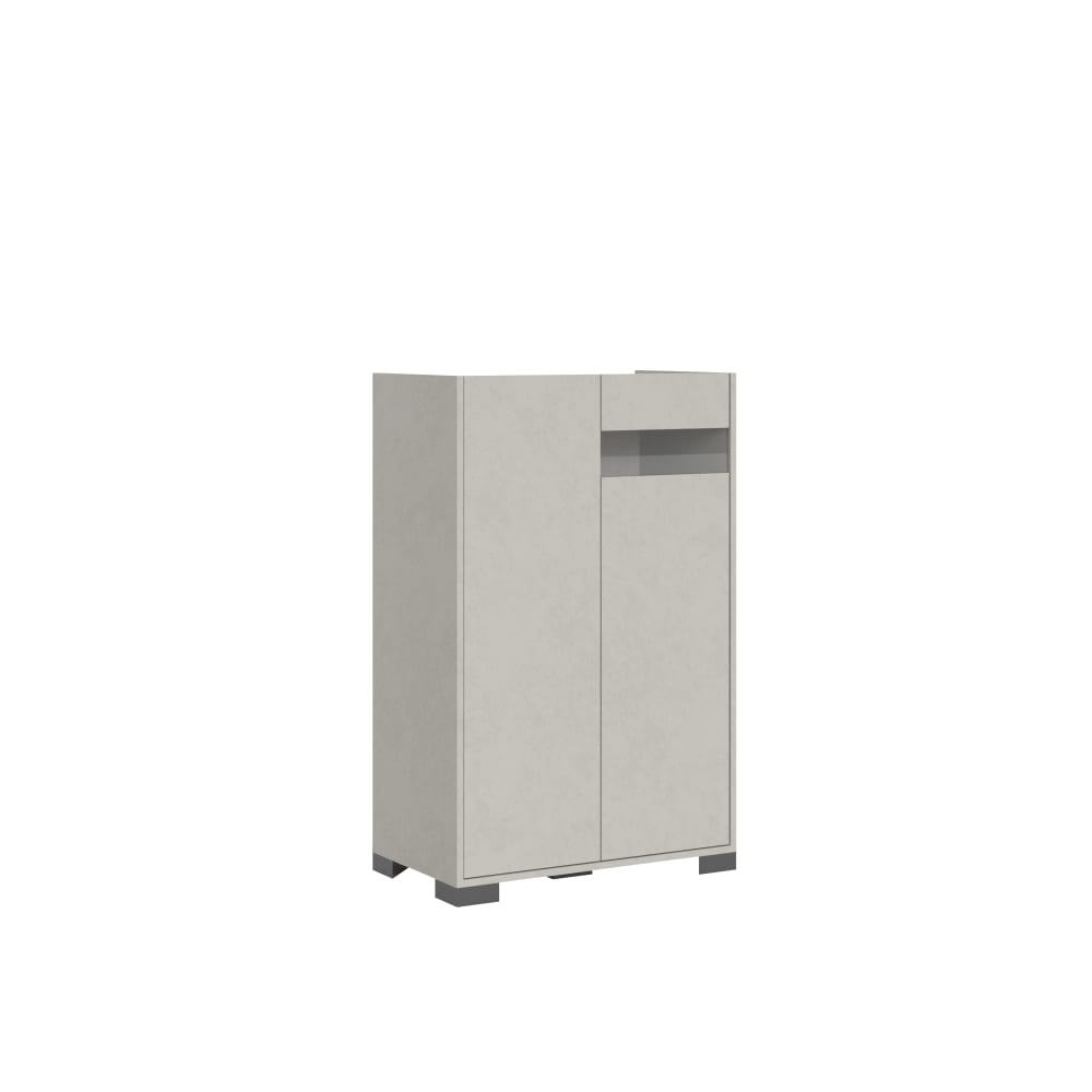 Petit buffet haut RIFLESSO effet bois cachemire 70 cm 2 portes
