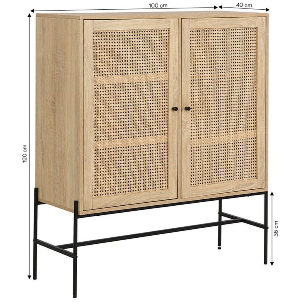 Buffet IRIS portes ouvertes sur les quatre tablettes