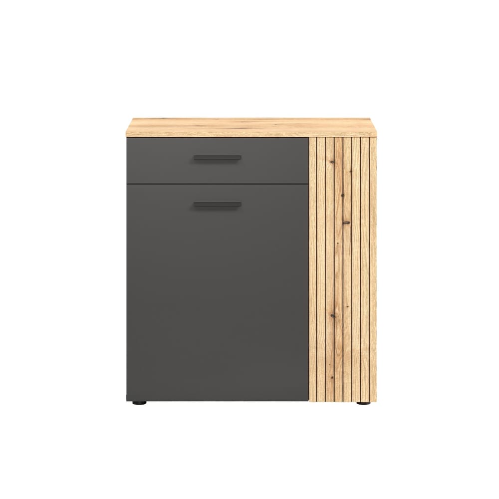 Petit buffet ESTEBANGD gris anthracite 2 portes et 1 tiroir 80 cm