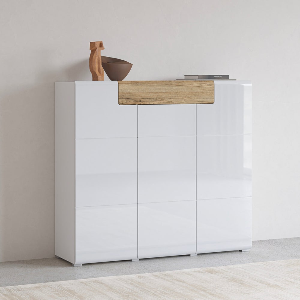 Buffet JULES ouvert sur ses huit étagères