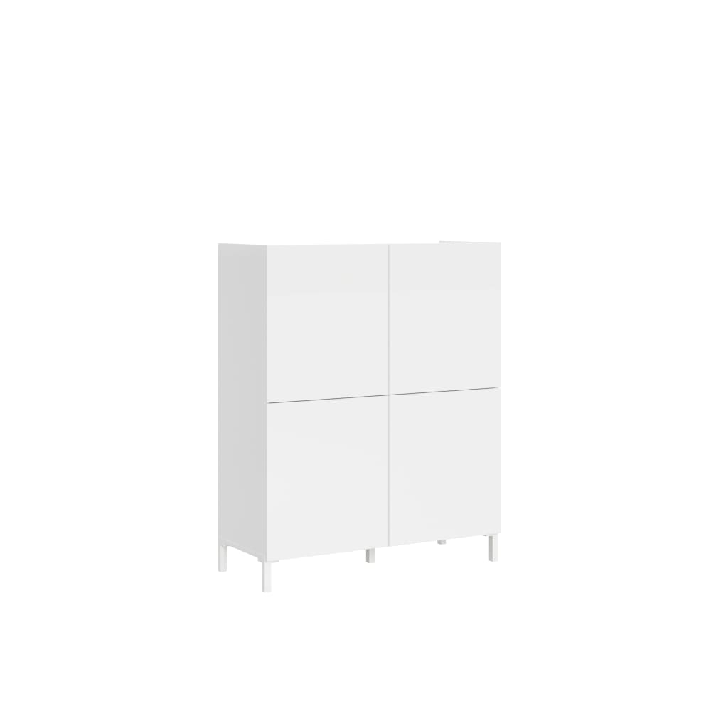 Buffet haut SOLARIA blanc brillant 90 cm avec 4 portes