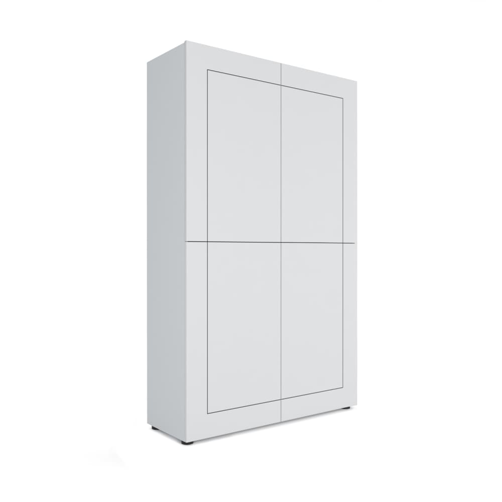 Buffet haut ELIOS blanc brillant 165 cm à 4 portes